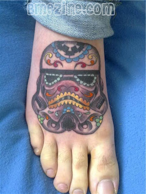 Yes, a storm trooper sugar skull tattoo. Posted by kingdomforavoice at 12:53 