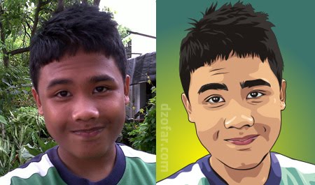 Self Image into vector cartoon