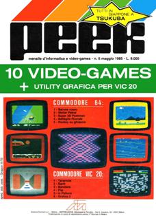 Peek. Mensile di informatica e video-games 6 - Maggio 1985 | PDF HQ | Mensile | Computer | Programmazione | Commodore | Videogiochi
Numero volumi : 19
Peek è una rivista/raccolta di giochi su cassetta per C64 e VIC20.