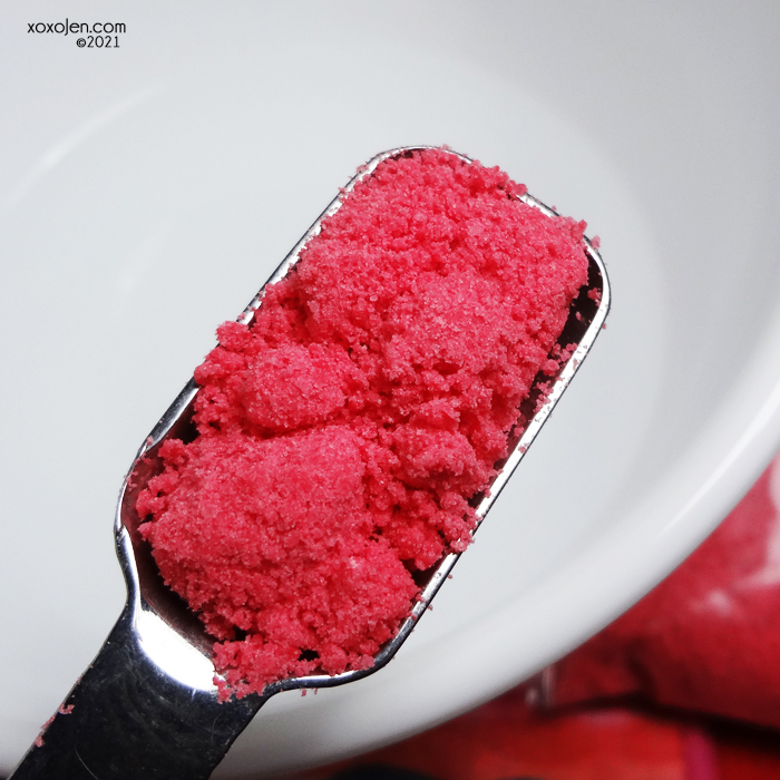 xoxoJen's swatch of Alter Ego 7 Cherries Rose Up bubbling bath crumbs