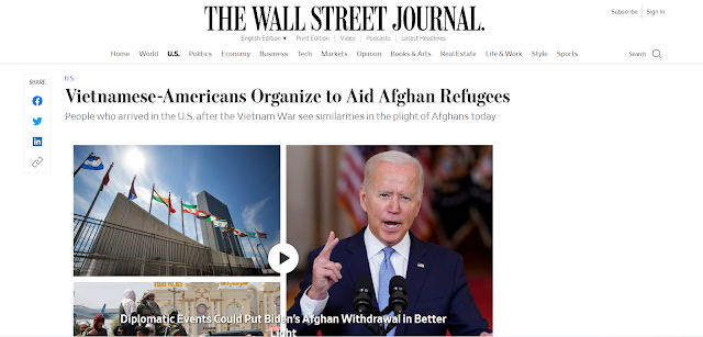 WSJ đưa tin về Người Mỹ gốc Việt Tổ chức Hỗ trợ Người tị nạn Afghanistan