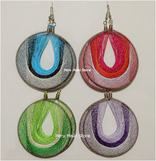 Large round thread earrings