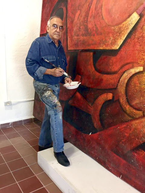 Maestro Artemio Guerra restauración del mural