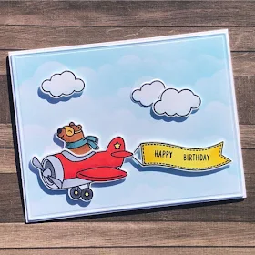 Sunny Studio Stamps: Plane Awesome Customer Card by Caren Bartholomew