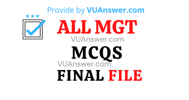VU MGT Subject MCQs Solved PDF Final Term