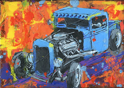 old school hot rod truck automotive art