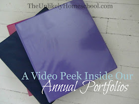 A Video Peek Inside Our Annual Portfolios {The Unlikely Homeschool}