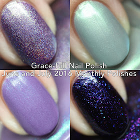 Grace-full Nail Polish's June and July Monthly Polishes 