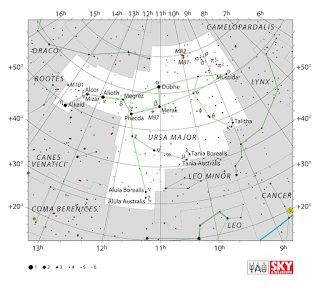 IAU: Карта на съзвездието Голямата мечка Ursa Major