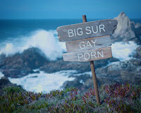 wooden sign at the beach: Big Sur Gay Porn