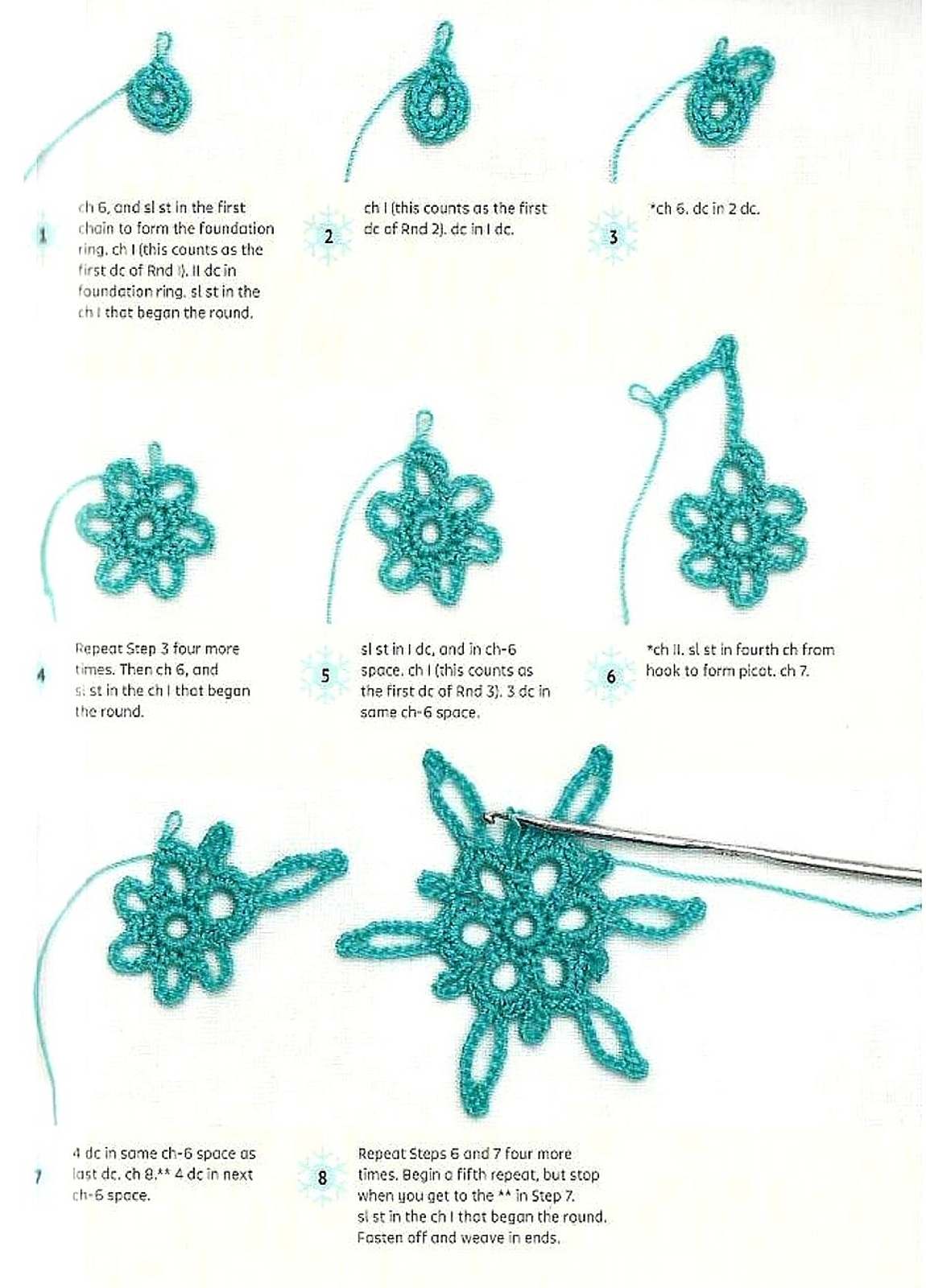 Christmas Crochet Snowflake Free Pattern Scheme 2