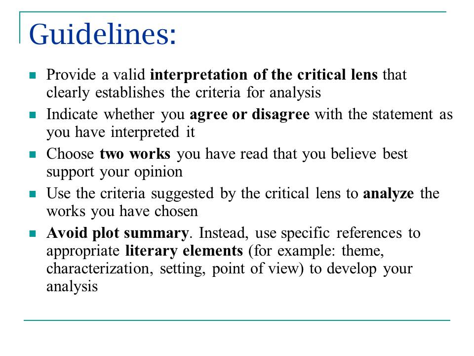 how to write a critical lens essay for english regents