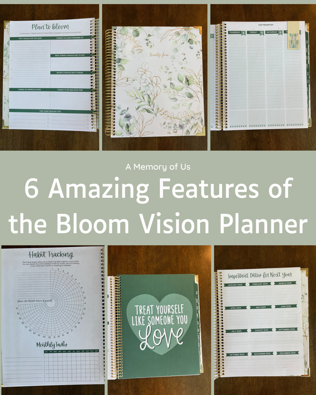 Planners with cool features, Best Planner,  What is the best planner to use next year, Best Planner for 2024, Bloom Vision Planner, A Memory of Us Blog