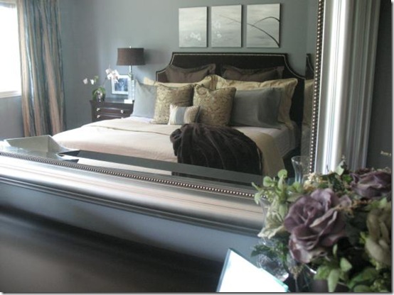 bed in mirror