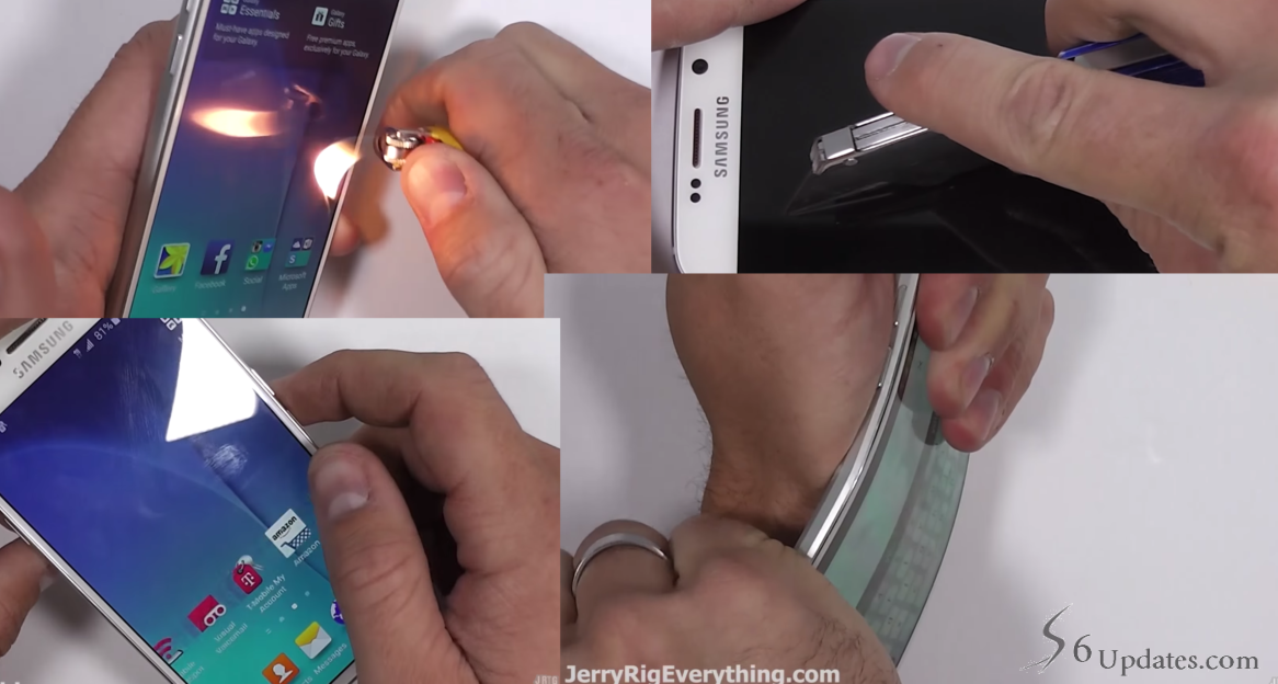 S6 and S6 edge Bend , fire , drop , scratch test 