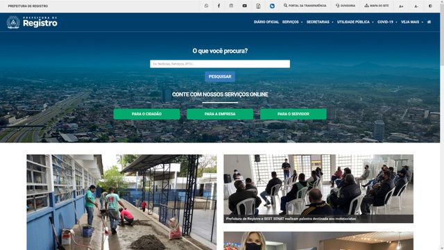 Prefeitura de Registro-SP lança novo site institucional