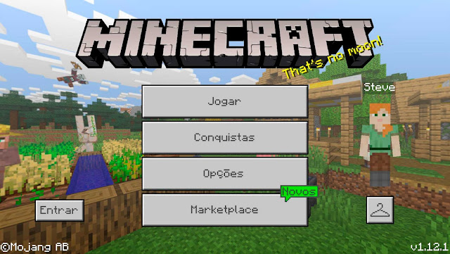 Tela inicial do Minecraft