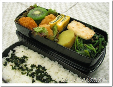2011/12/08のお弁当(山芋ステーキ弁当)