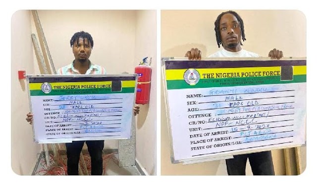    NPF ARRESTS 2 FOR IDENTITY THEFT, ROMANCE SCAM IN ABUJA