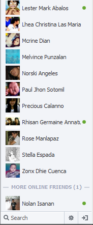 New facebook chat sidebar screenshot