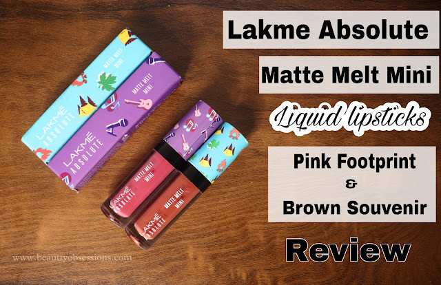 LAKMÉ Absolute Matte Melt Mini Liquid Lip Color - Pink Footprint and Brown Souvenir : Review, Swatches