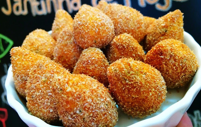 Coxinha fit de batata-doce com farinha de linhaça: muito saborosa