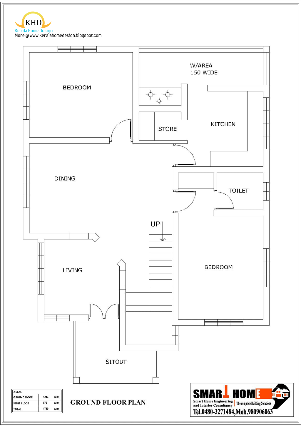  Home  plan  and elevation 1789 Sq Ft home  appliance