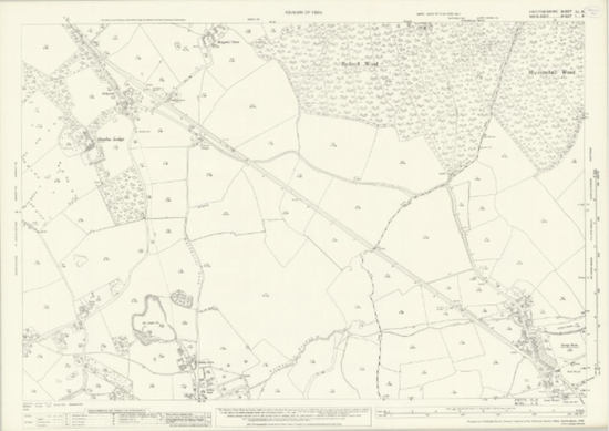 The 1935 OS map of the Mimmshall Wood area of North Mymms