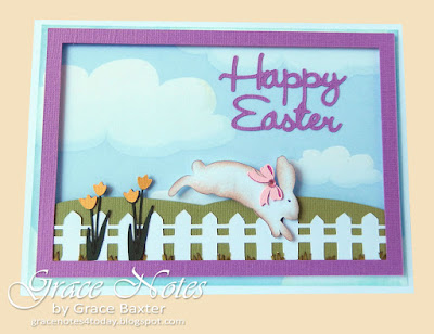 bunny hop Easter card, by Grace Baxter