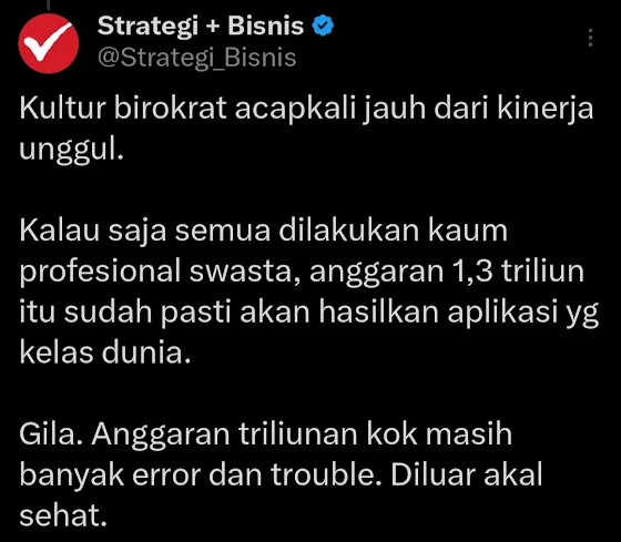 Aplikasi layanan pajak terbaru yakni Coretax dari Direktorat Jenderal Pajak  GILA! Anggaran pembuatan aplikasi pajak Coretax Rp 1,3 TRILIUN. Tapi banyak error. Sri Mulyani dan Dirjen Pajak Didesak Mundur