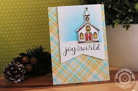 Sunny Studio Stamps: Christmas Chapel Banner Christmas Card by Eloise Blue