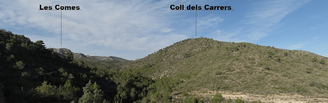 LA BISBAL DEL PENEDÈS - ROTLLAT - FONDO DEL TOTARREU - COLL DELS CARRERS - LA COSTA SEGUINT BARRAQUES DE PEDRA SECA, Les Comes i Puig del Coscollar des del Camí dels Sagraments a La Bisbal del Penedès