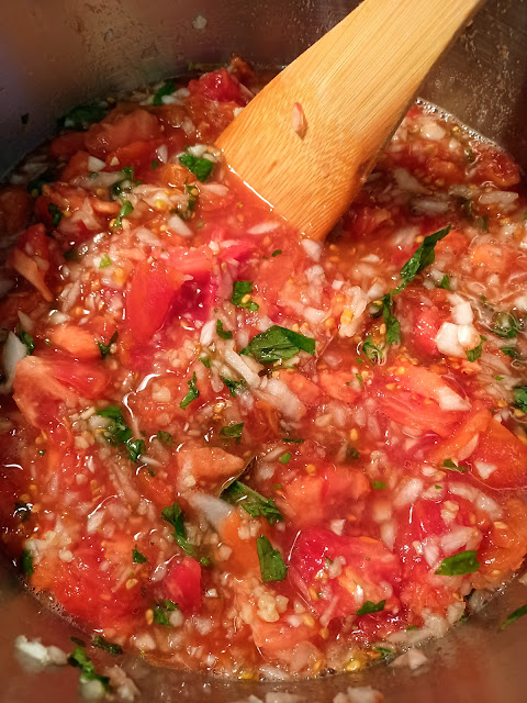 Canned Basil, Onion, & Garlic Stewed Tomatoes at Miz Helen's Country Cottage