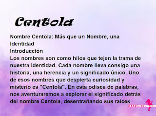 significado del nombre Centola