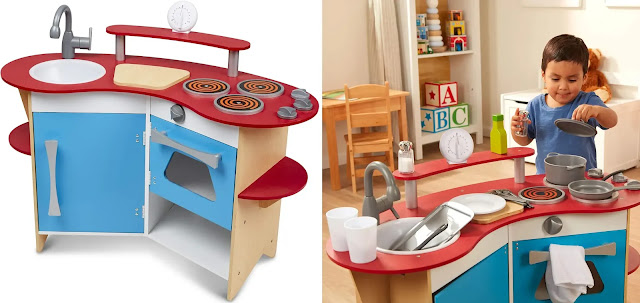 4. Melissa & Doug Cook’s Corner Wooden Pretend Play Toy Kitchen