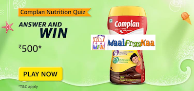 Complan Nutrition Quiz Answer & Win Rs 500
