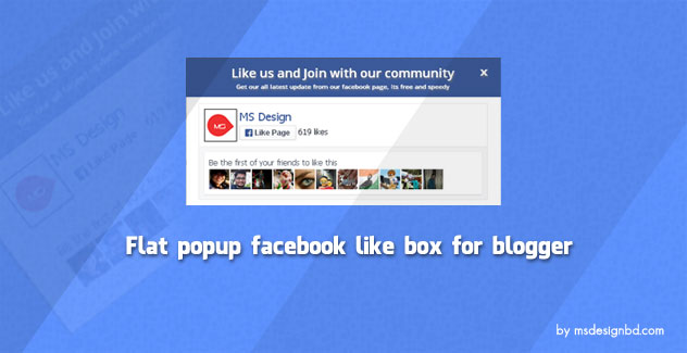 Flat Popup Facebook Like Box Widget for Blogger - Responsive Blogger Template