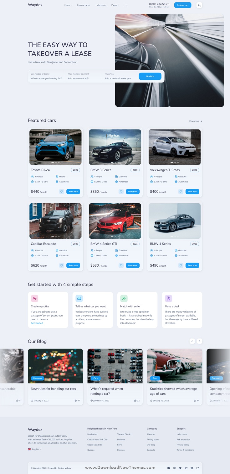 Waydex – Car rental HTML Template Review