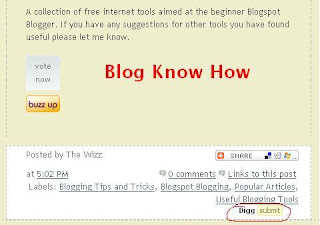 Add Digg Button to Below Blogger Blogspot Post Content