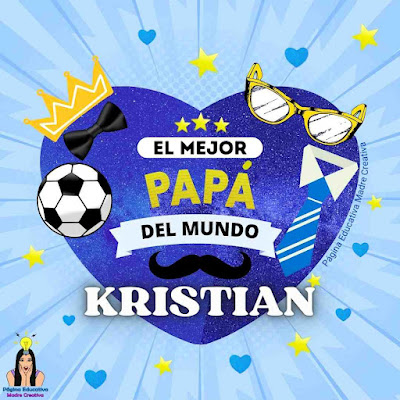 Solapín Nombre Kristian por el Día del Padre para imprimir gratis