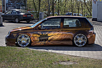 Custum Airbrush Tuning Car on VW Golf 