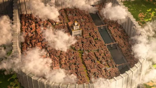 Minecraft players recreated the city from Attack on Titan in 1: 1 scale