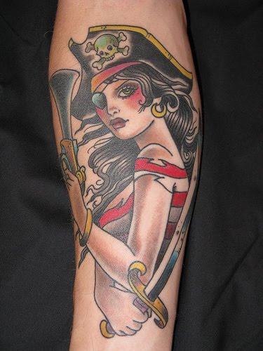 Girl pirate tattoo picture.