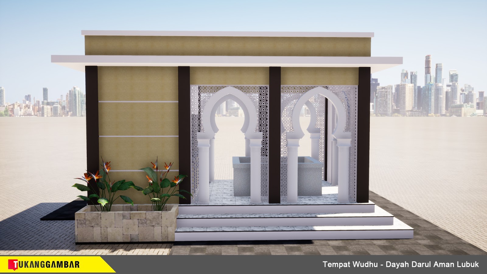 Project Desain  Tempat  Wudhu  Dayah Darul Aman Lubuk 