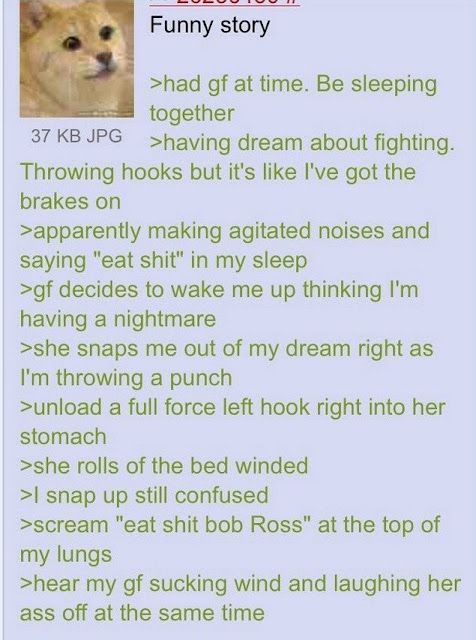 One of the best greentexts from 4chan about a nightmare