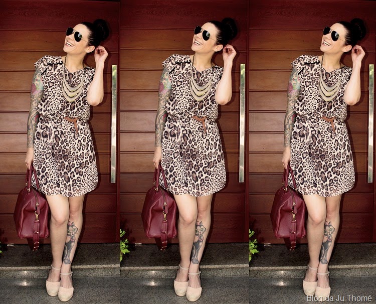 look vestido animal print e espadrilles no verão