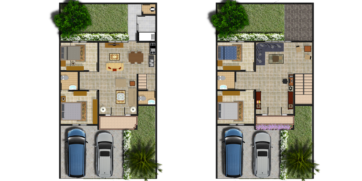 Denah Rumah 2 Lantai Garasi 2 Mobil Kreasi Rumah