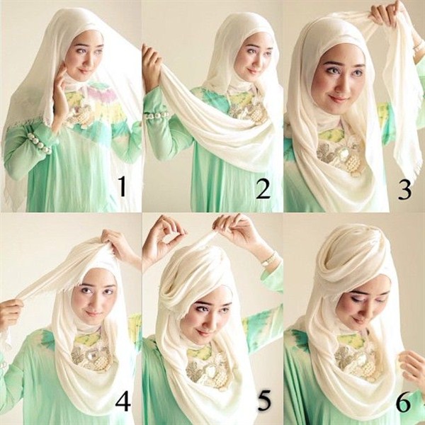 contoh tutorial hijab segi empat kreasi demam isu terbaru 2017/2018
