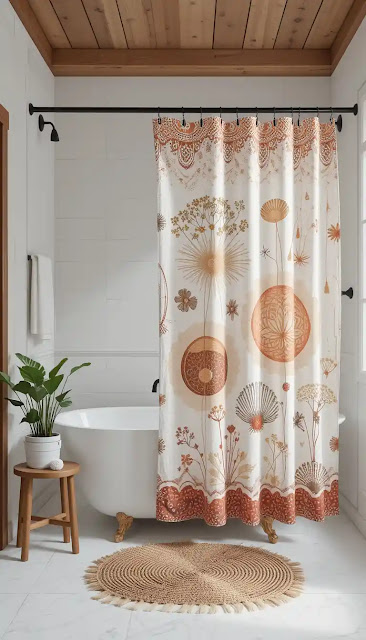 4. Upgrade Your Shower Curtain: The Instant Statement Piece