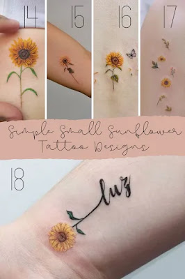 Minimalistic Sunflower Tattoos
